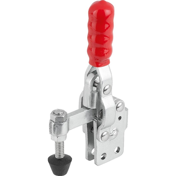 Toggle Clamp, Vertical Foot, Mini, F1=800, Fixed Clamp Spindle M06X44, Steel Zinc Plated